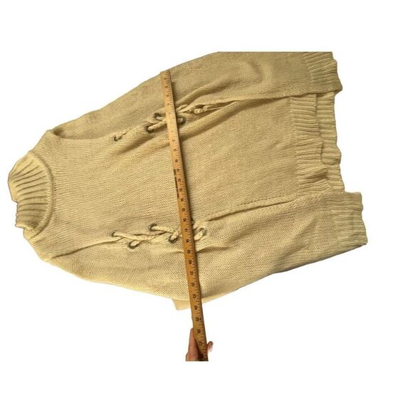 Betsey Johnson Sleeveless Knit Turtleneck Sweater Tunic Beige Women’s Size Large - Picture 10 of 15